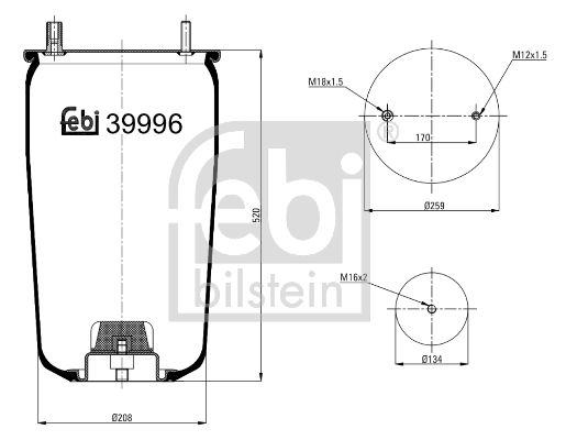 FEBI BILSTEIN Кожух пневматической рессоры 39996